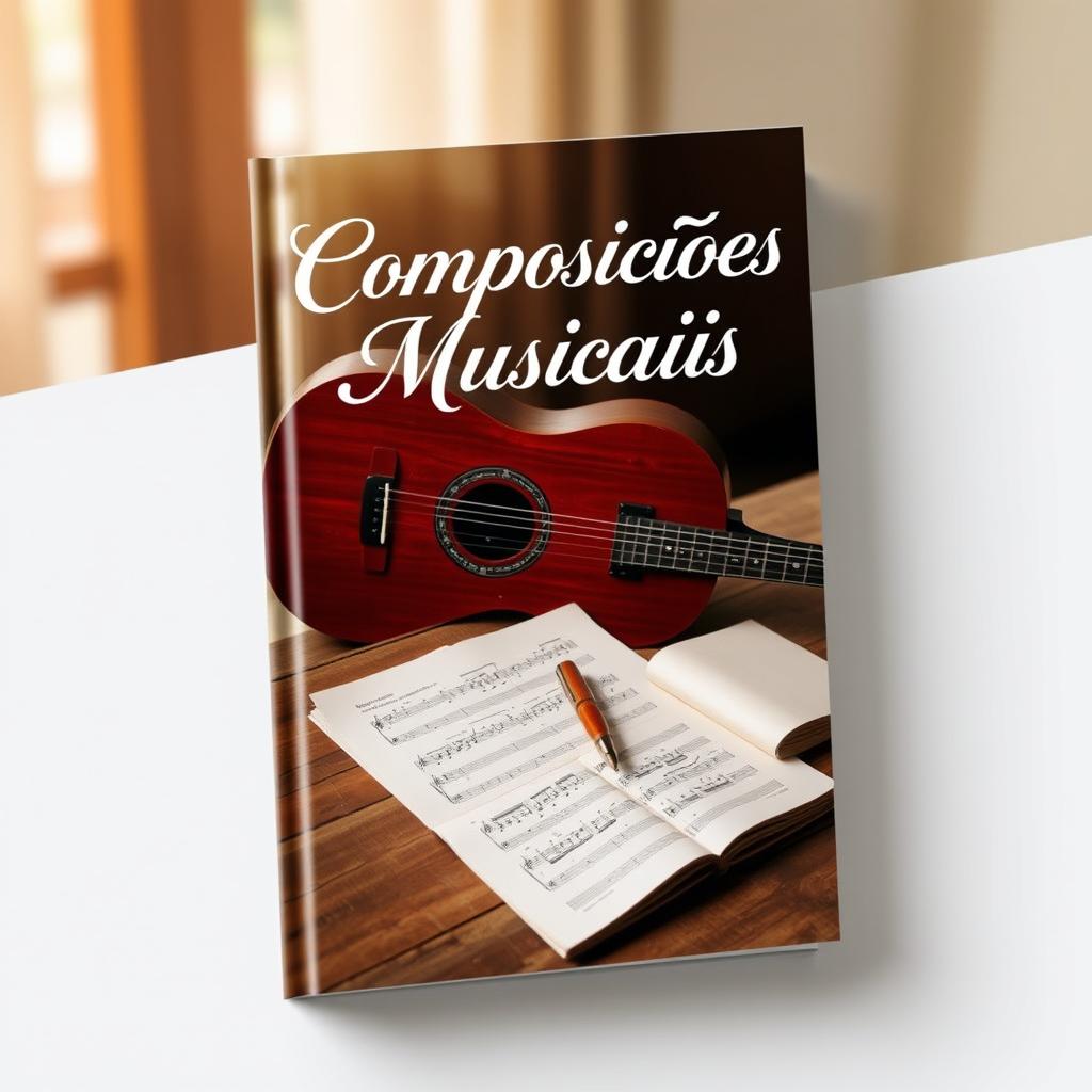 A book cover design showcasing a cozy scene of musical composition creation