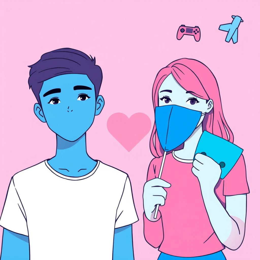 Explore Bold Modernity: Faceless Teen Boy Illustration