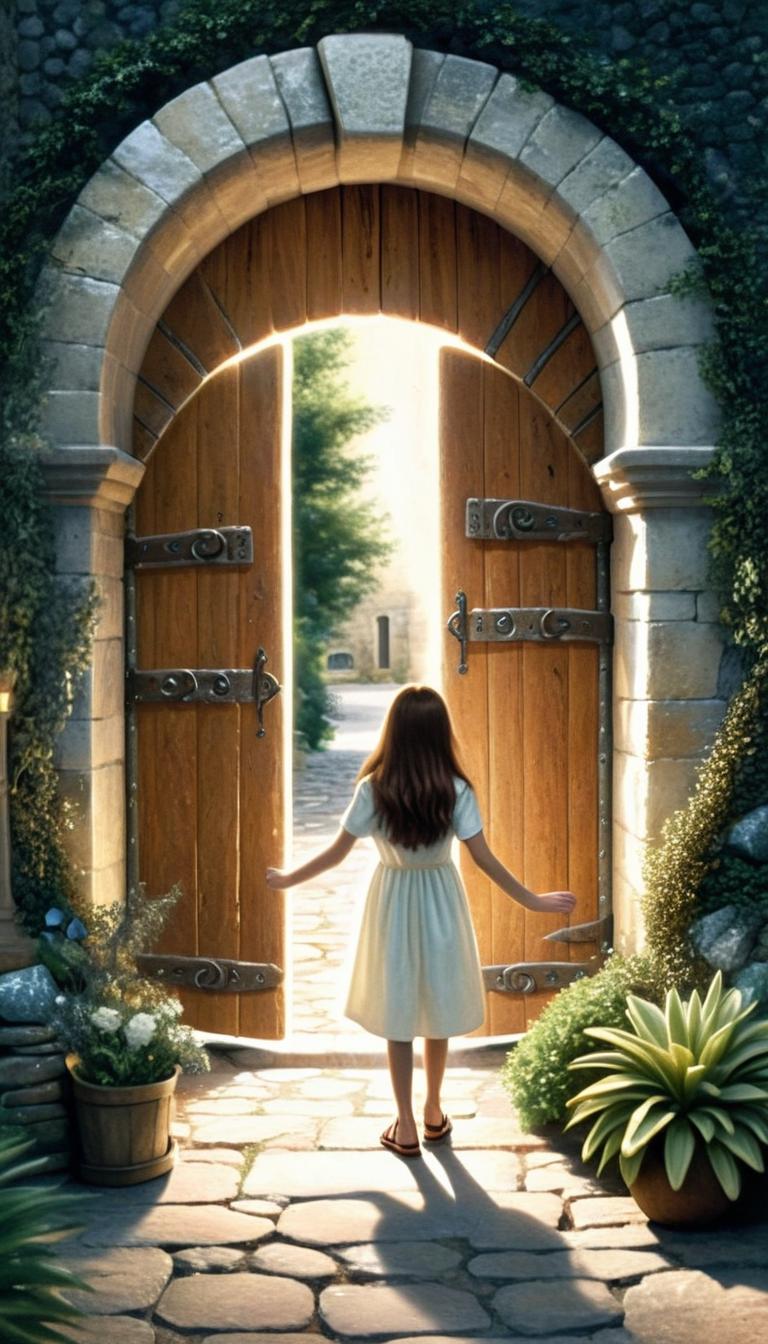 Step into Dreams: A Girl in a Flowing White Dress