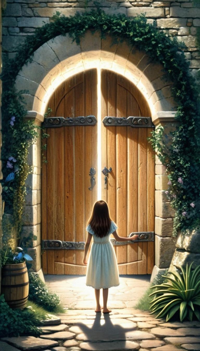 Embrace the Light: A Girl in a Flowing Dress