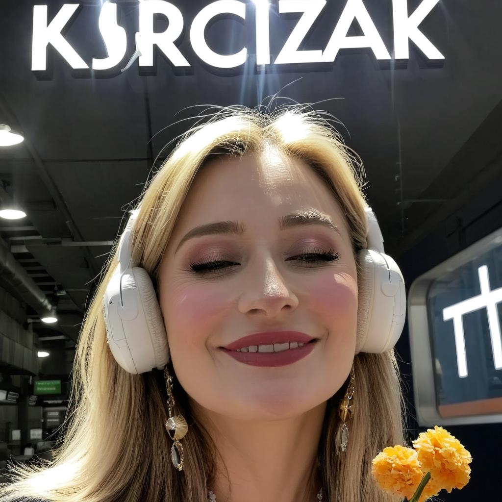 Vibrant Vibes: Joyful Girl in Subway
