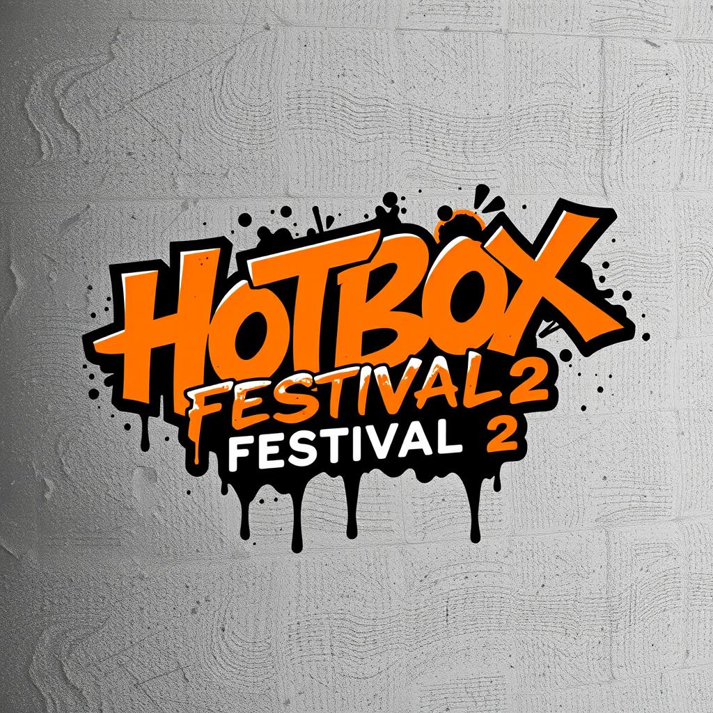 A striking graffiti logo showcasing the text 'HOTBOX FESTIVAL 2' designed in a bold, dynamic style
