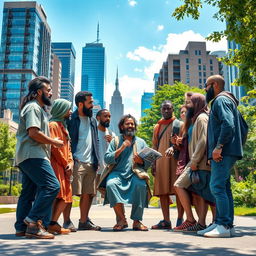 A contemporary portrayal of twelve modern-day disciples of Christ, each representing diverse backgrounds, cultures, and styles
