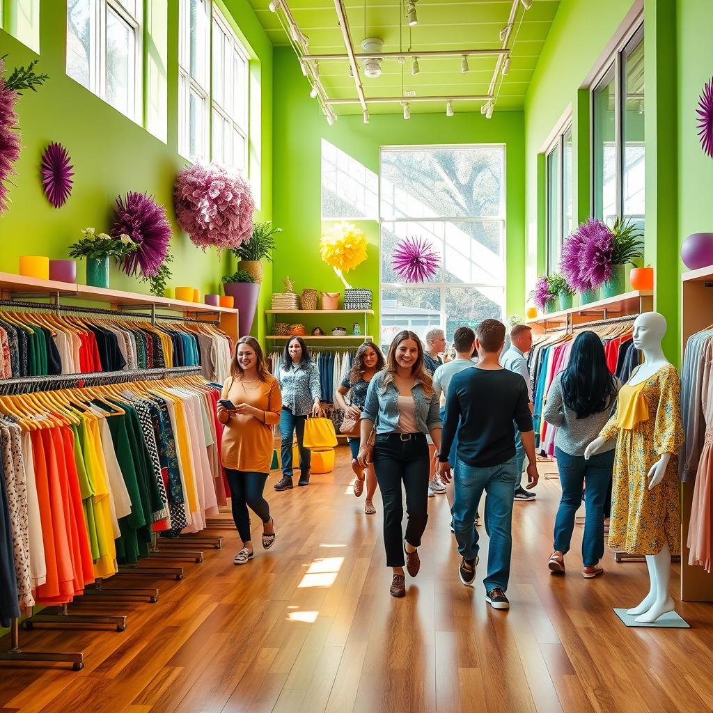 Explore a Colorful Clothing Store Oasis