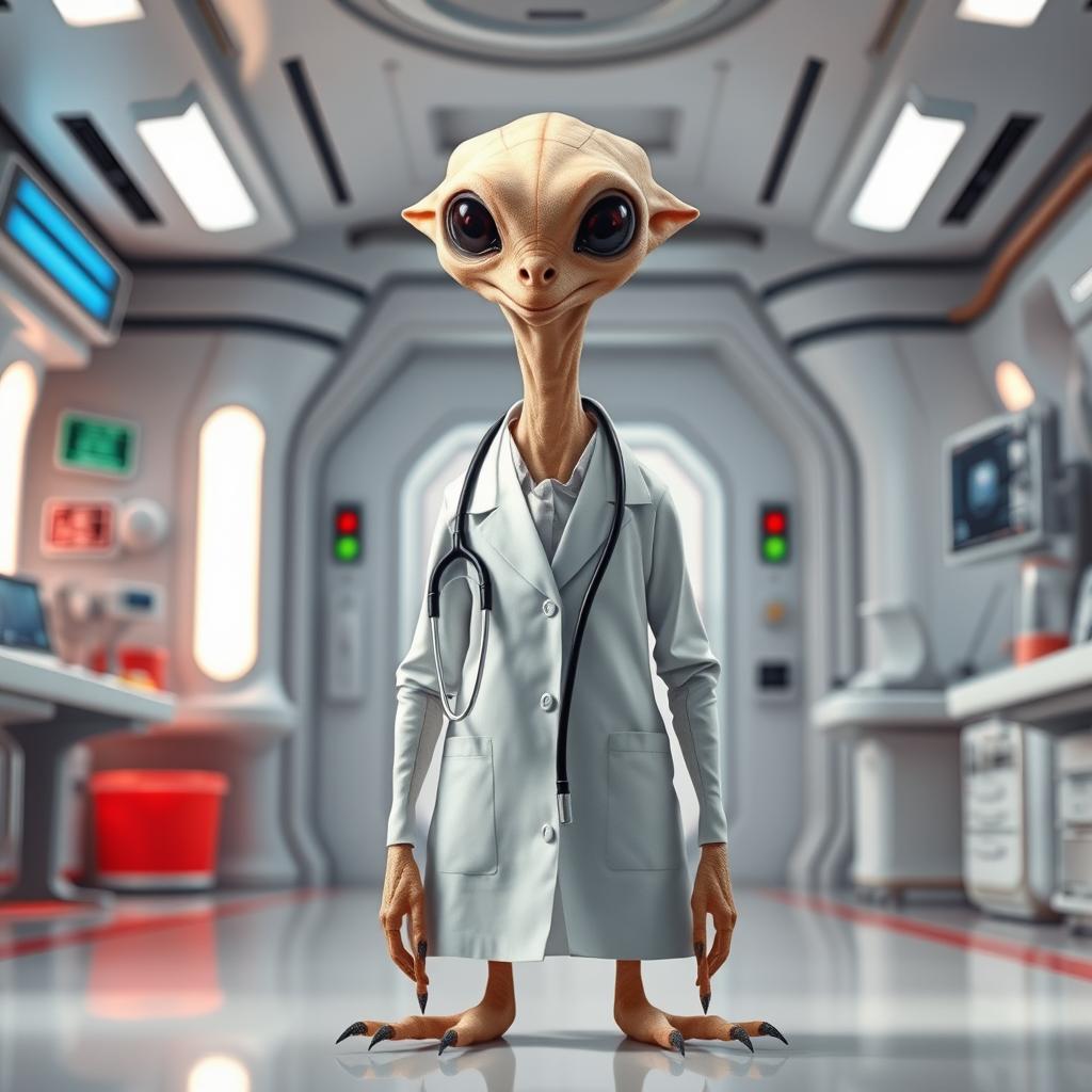 A Xexto from the Star Wars universe, depicted as a doctor