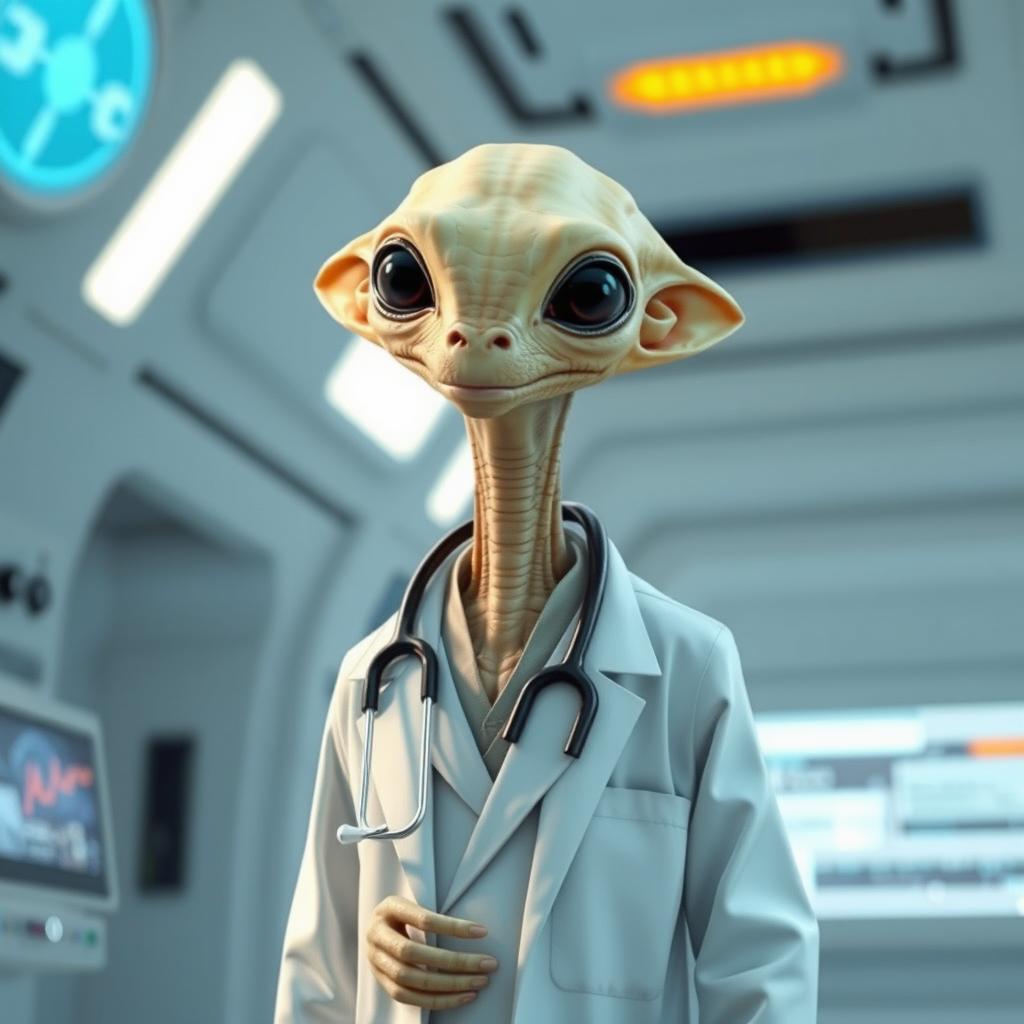 A Xexto from the Star Wars universe depicted as a doctor