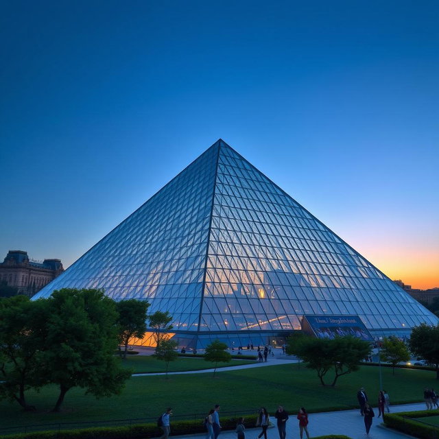 Breathtaking Modern Pyramid at Sunset