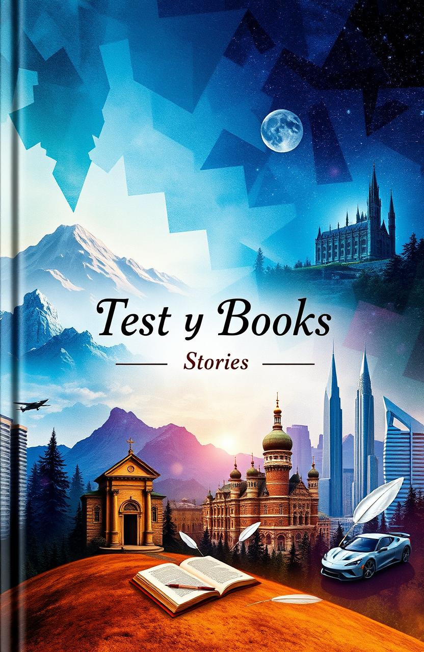 An artistic book cover featuring a vibrant collage representing various genres of stories