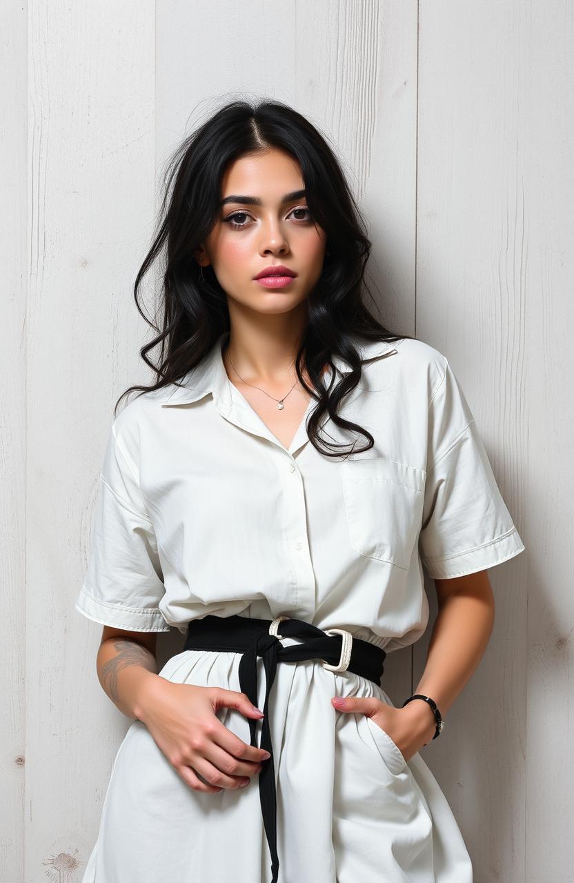 Edgy Elegance: Confident Woman in Leather