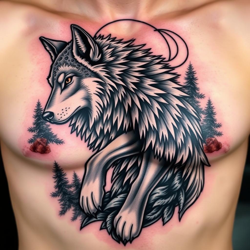 majestic-wolf-chest-tattoo-design