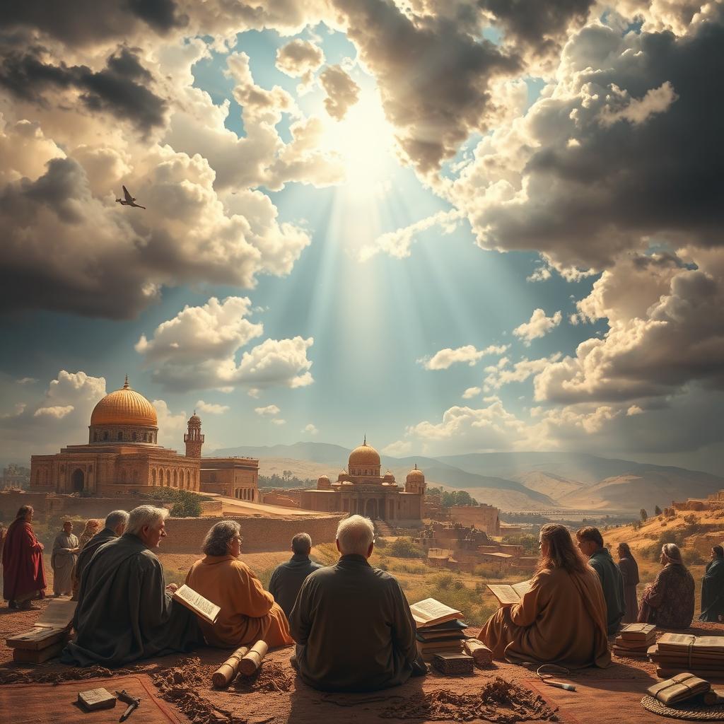 A visually captivating documentary scene that illustrates fulfilled prophecies in the Bible