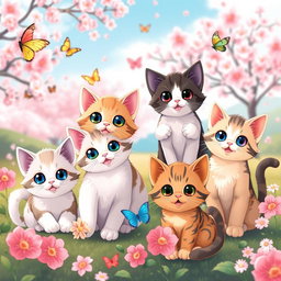 An adorable wallpaper design featuring cute anime-style cats, expertly crafted for an iPhone 13 display
