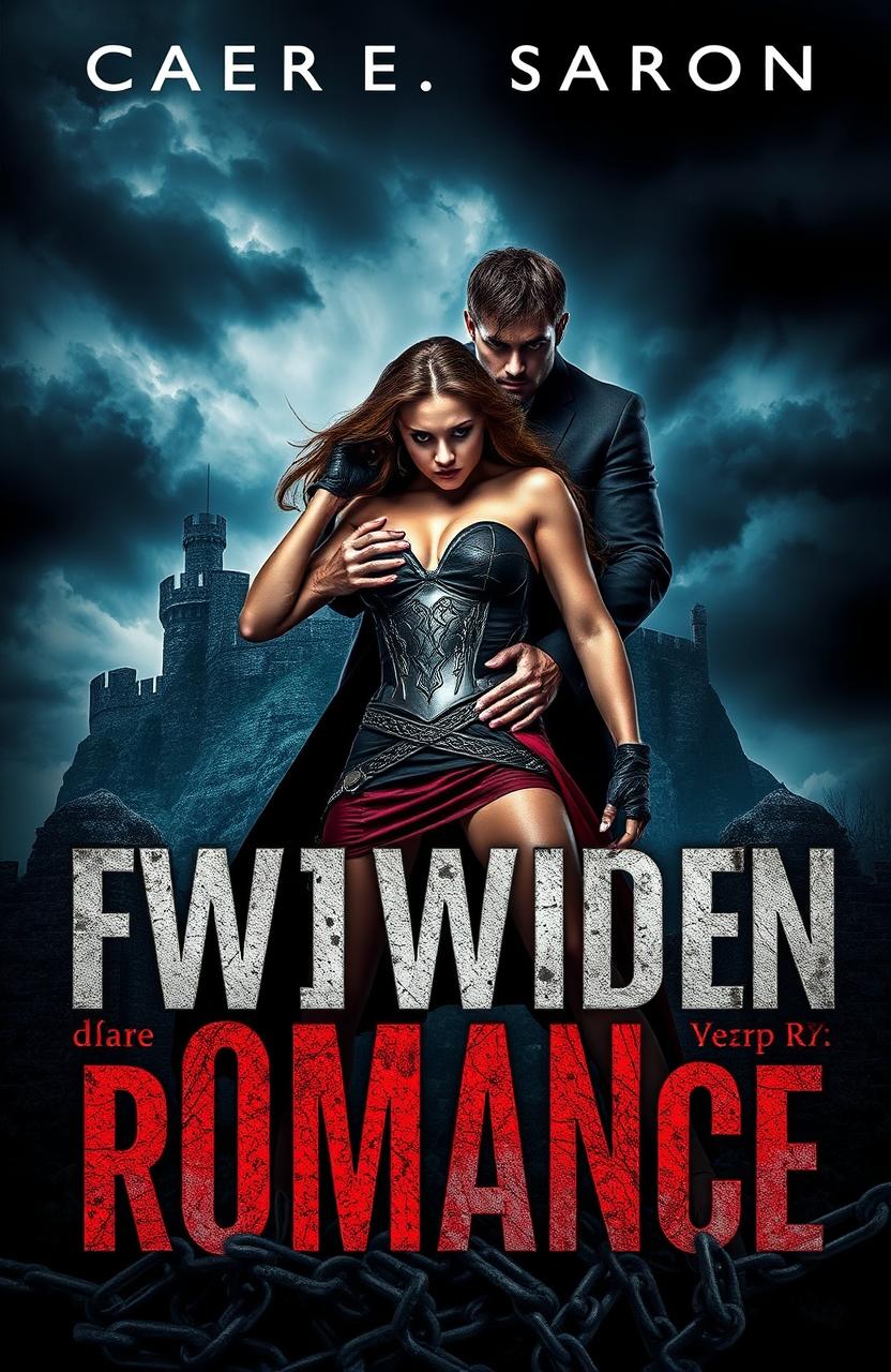 A dark, moody book cover featuring a powerful, possessive crime lord gripping a defiant warrior woman