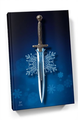 A striking book cover design featuring a sharp, intricately designed dagger juxtaposed against a delicate, intricate snowflake