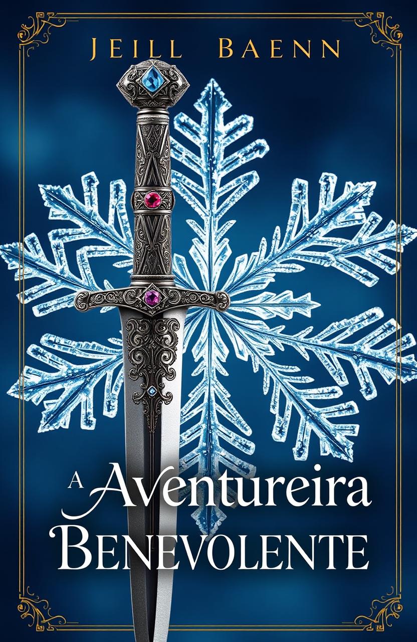 A visually striking book cover design featuring a beautifully detailed dagger with an intricate hilt, richly engraved patterns, and gemstones encrusted in the hilt