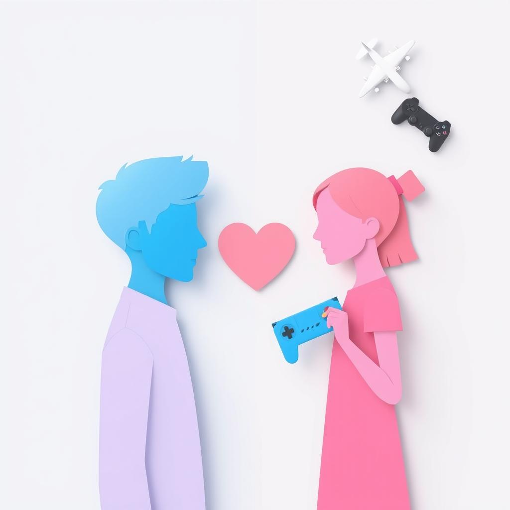 A flat 2D cover featuring a modern teen boy on the left side, represented in a full light blue color with no facial features and no shirt, just a plain blue silhouette
