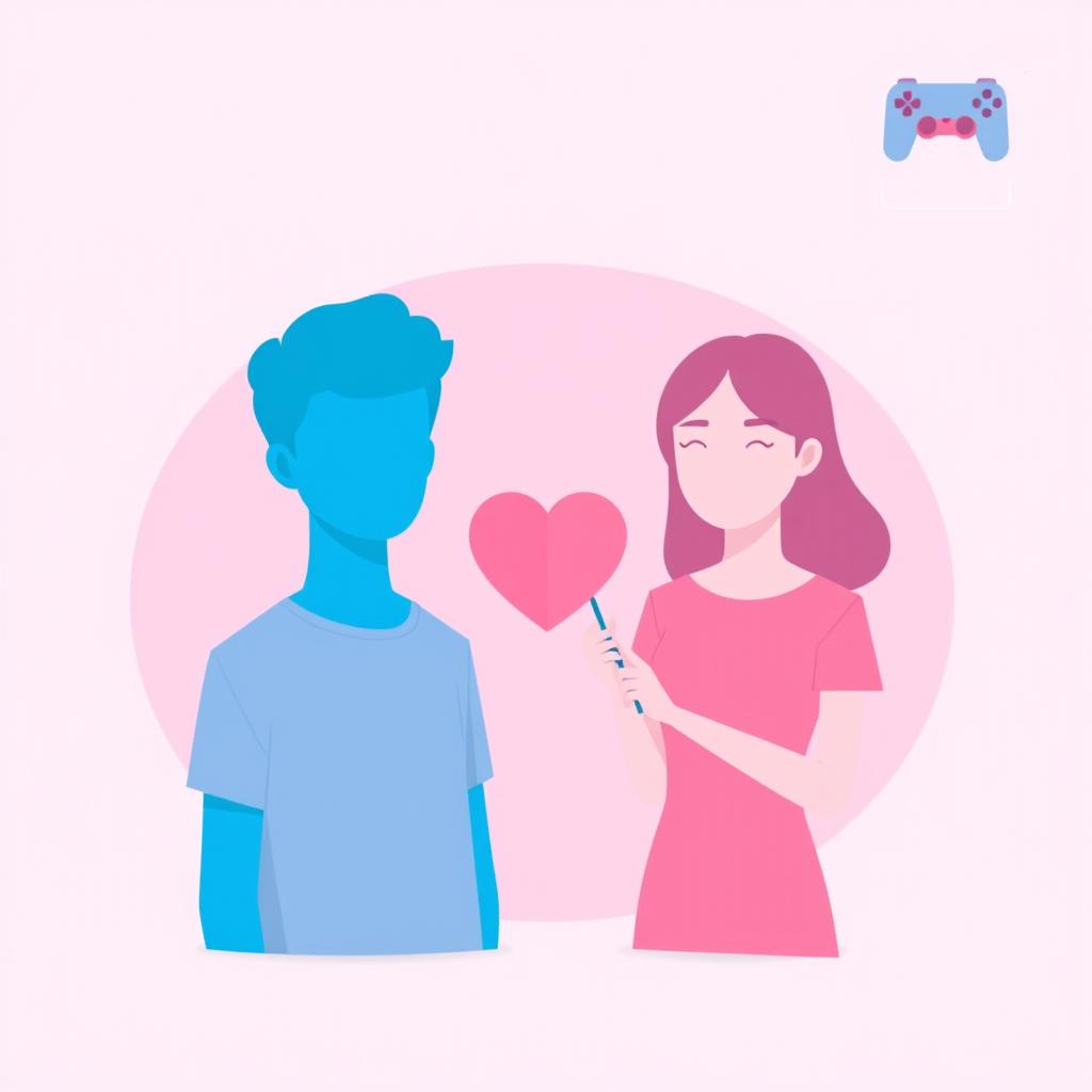 A flat 2D cover design featuring a modern teen boy on the left side, depicted in full light blue color with no face and no shirt, rendered as a simple blue silhouette