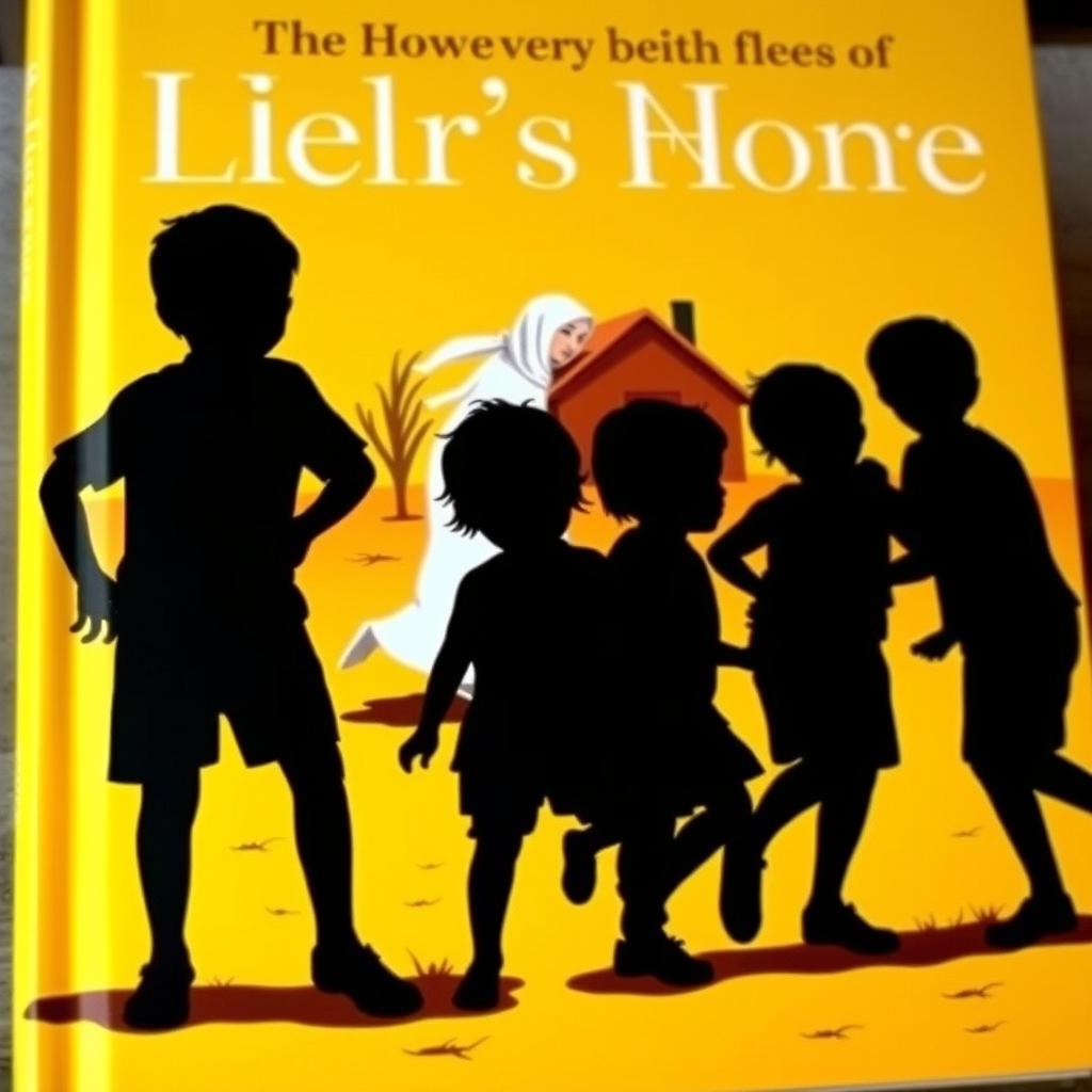 A book cover featuring silhouettes of five small children, including four boys and one girl, positioned prominently in the foreground