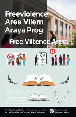 A detailed report cover showcasing the concept of a 'Free Violence Area Program' specifically in higher education institutions