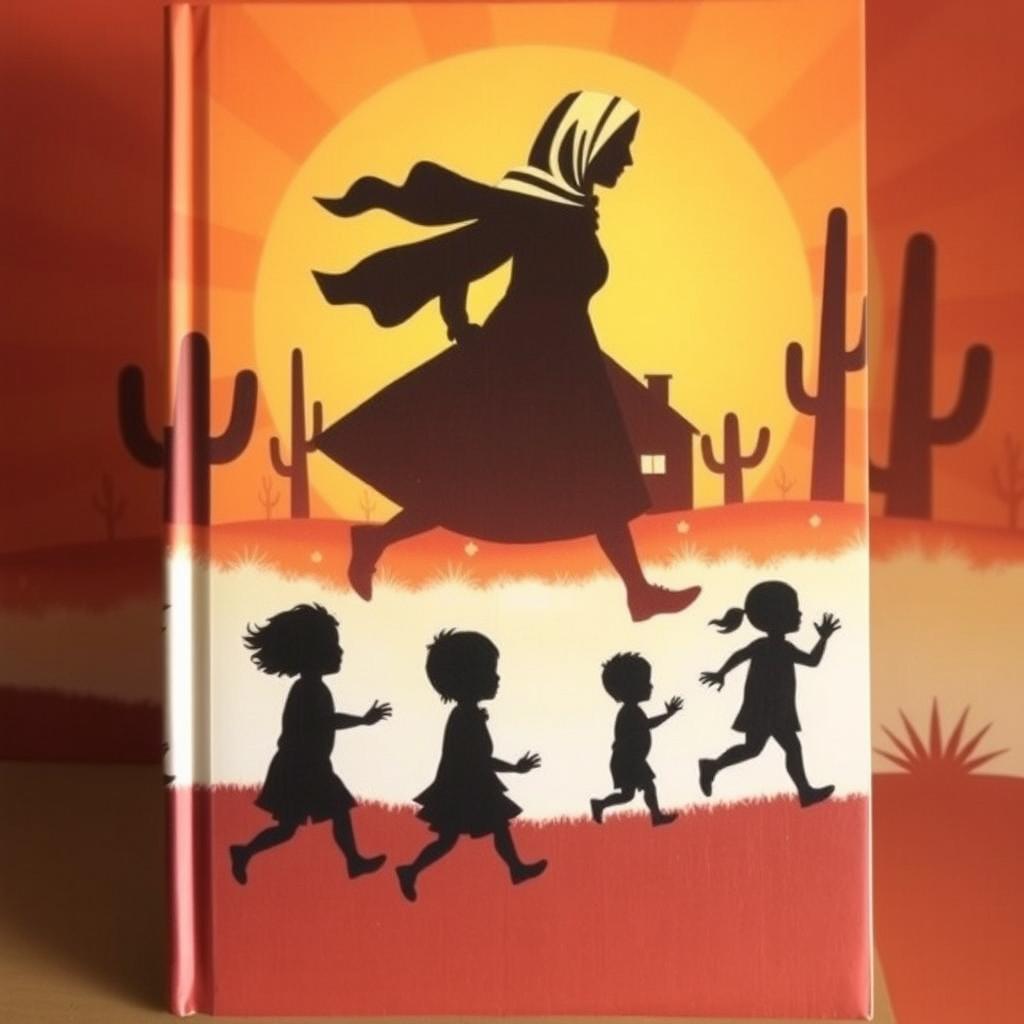 A book cover featuring silhouettes of five small children, including four boys and one girl, positioned prominently in the foreground and appearing larger and central