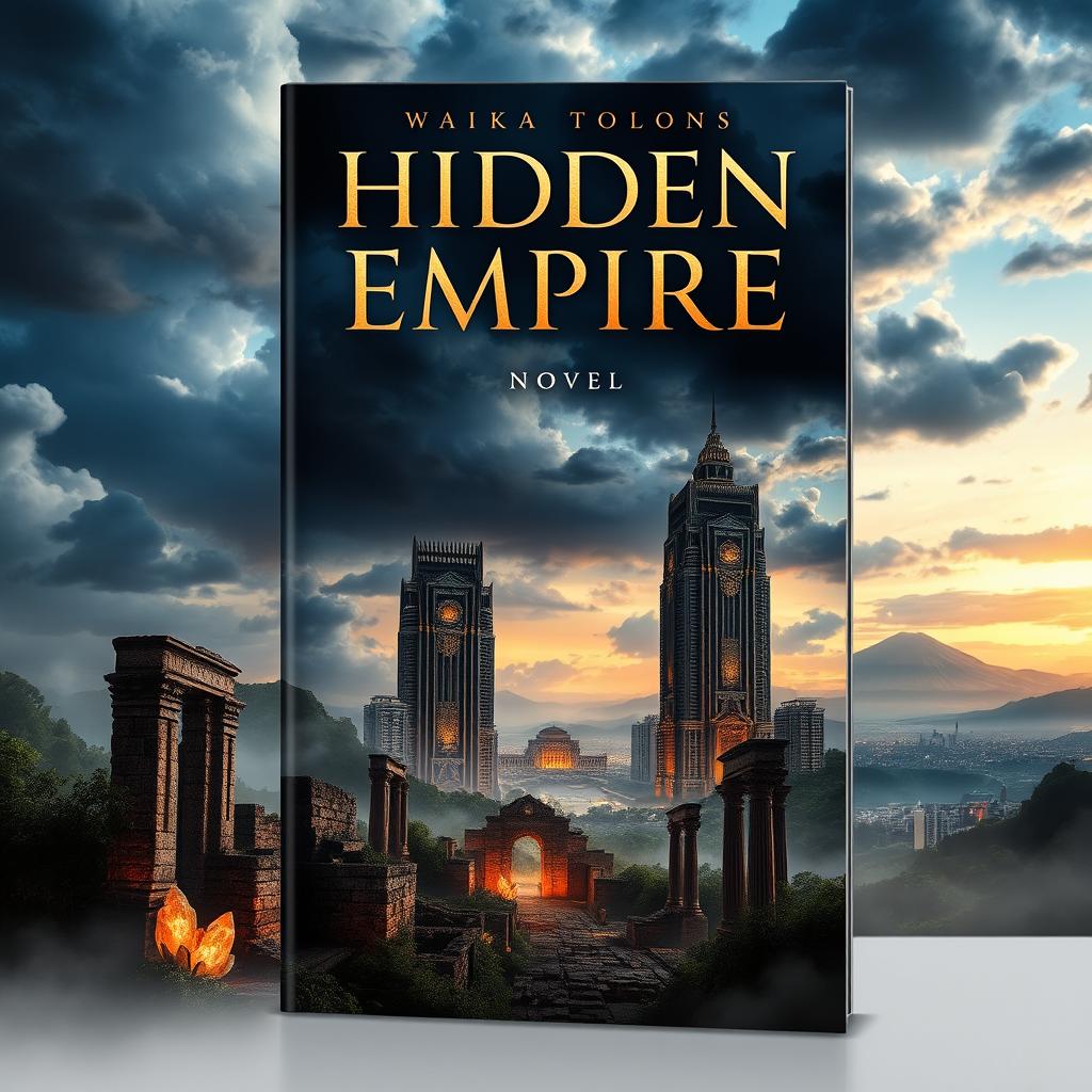An intriguing book cover for a novel titled 'Hidden Empire'