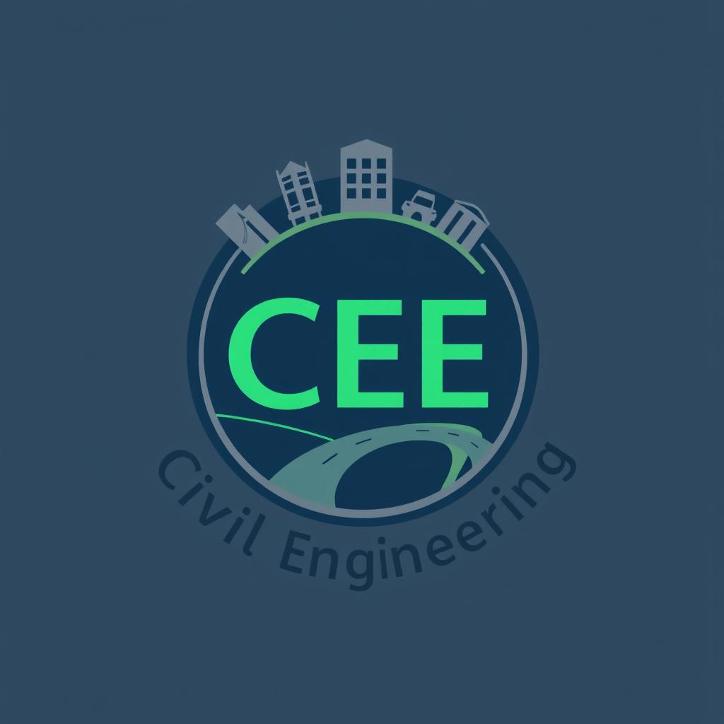 Logo design for 'Civil Engineering Efficiency' (CEE) featuring a circular shape