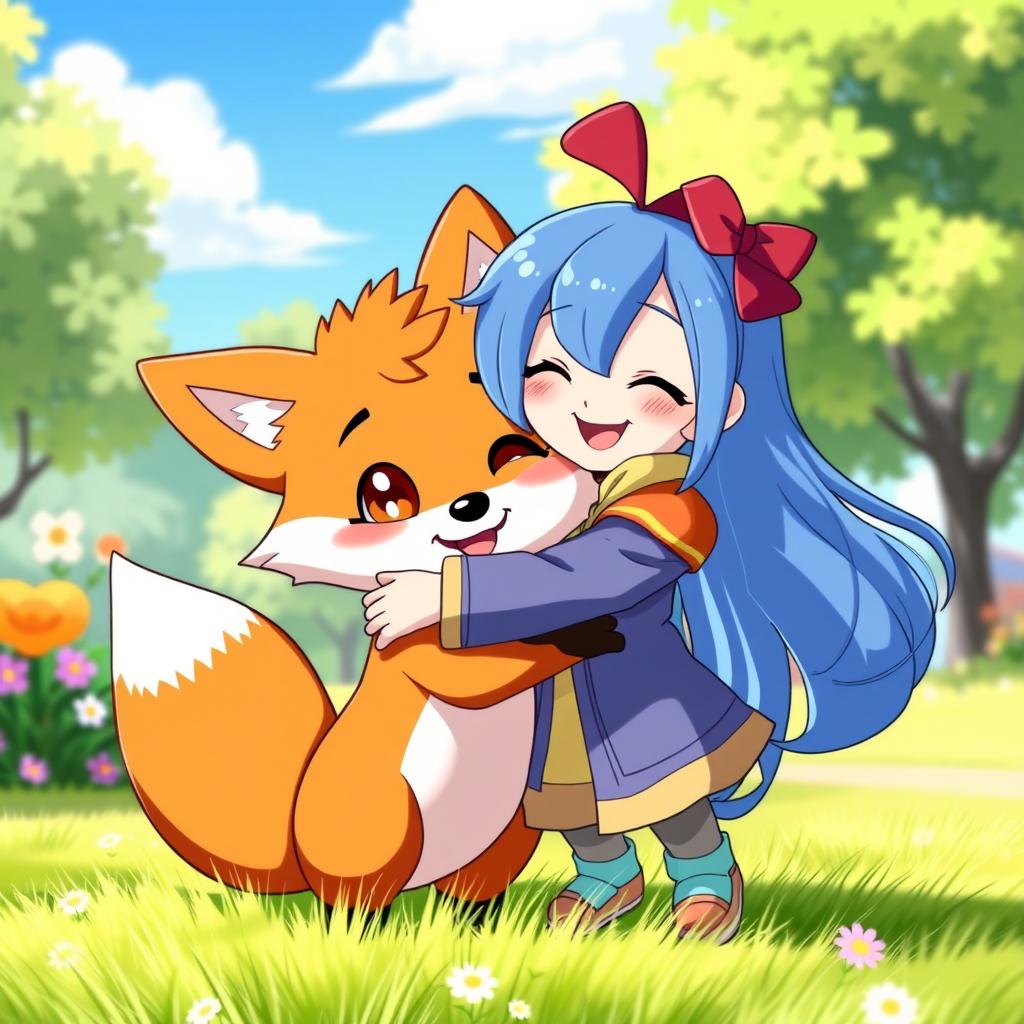 Heartfelt Embrace: Vibrant Animated Affection