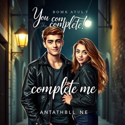 A visually striking book cover design depicting a handsome 17-year-old male mafia character, styled with a modern yet edgy look, standing under the soft glow of a streetlamp at night