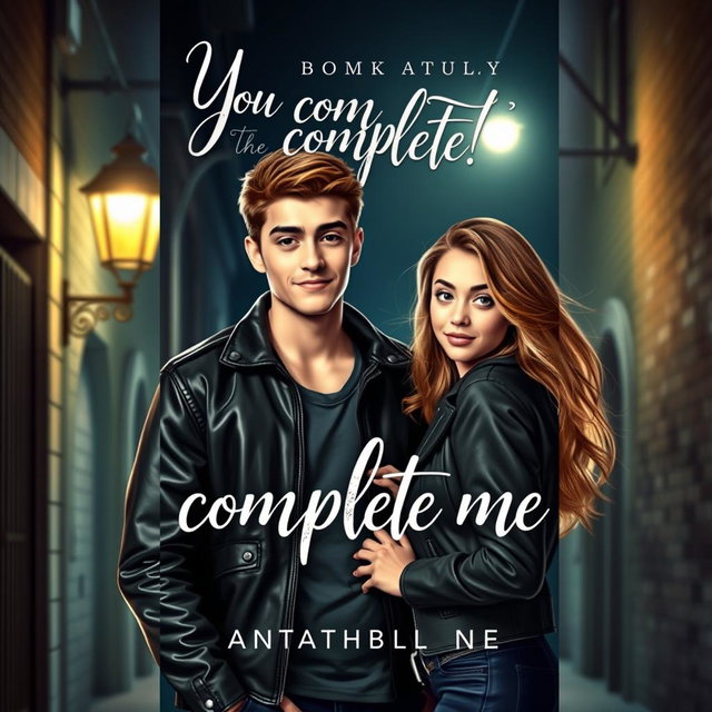 A visually striking book cover design depicting a handsome 17-year-old male mafia character, styled with a modern yet edgy look, standing under the soft glow of a streetlamp at night