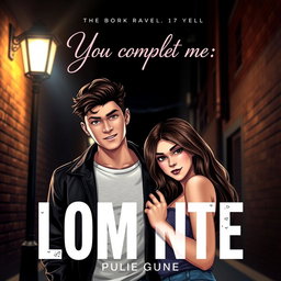 A visually striking book cover design depicting a handsome 17-year-old male mafia character, styled with a modern yet edgy look, standing under the soft glow of a streetlamp at night