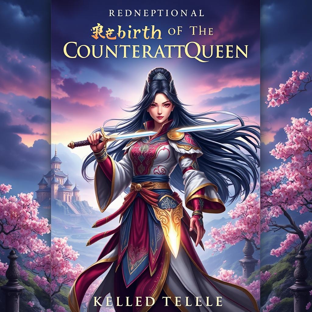 A captivating book cover for the novel titled 'Rebirth of the Counterattack Queen'