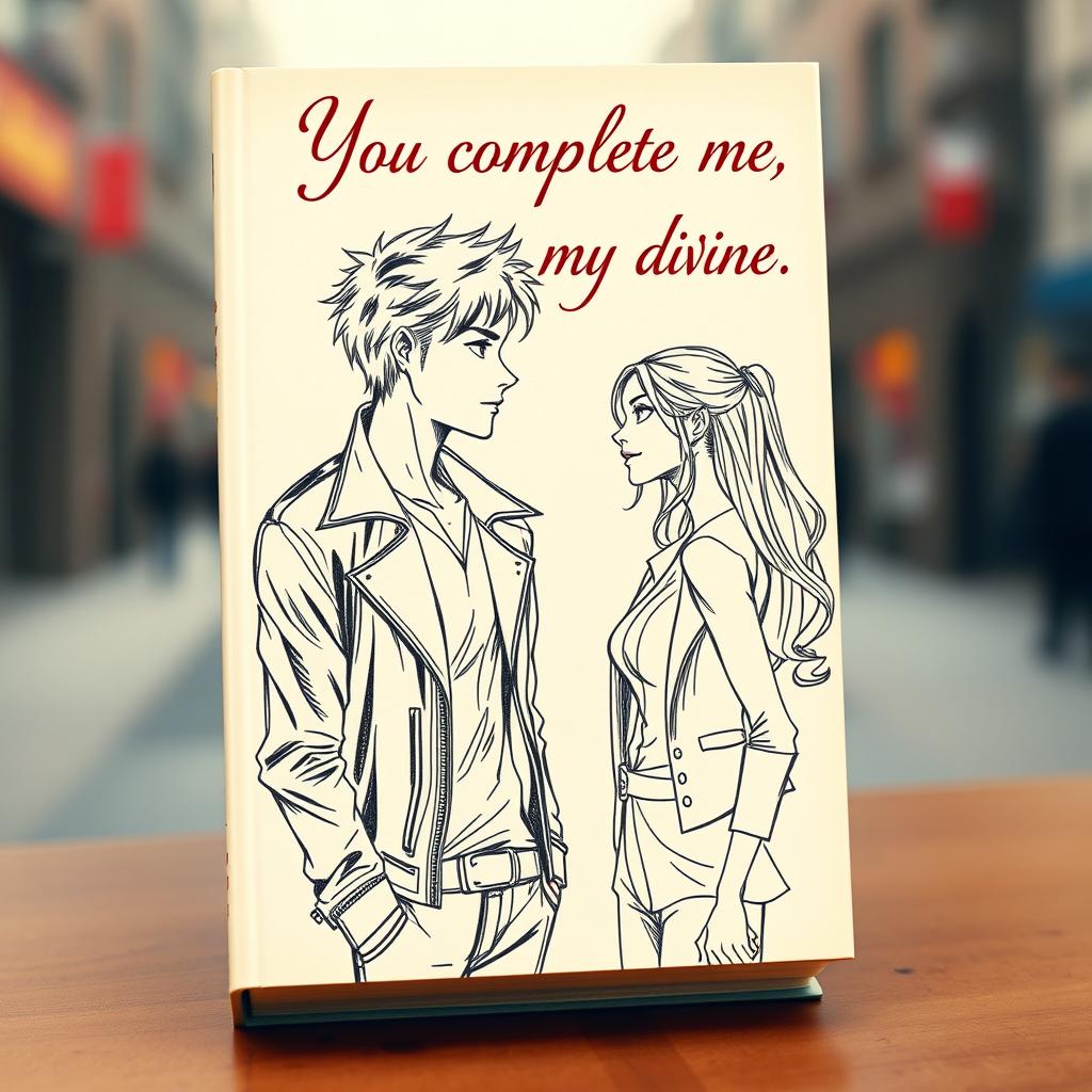 A captivating book cover design featuring a sketch-style illustration of a handsome 17-year-old male mafia character, dressed in a stylish leather jacket