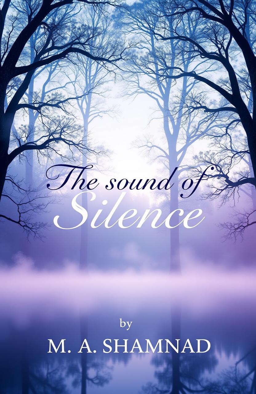 A serene and thought-provoking book cover design for 'The Sound of Silence' by M A Shamnad