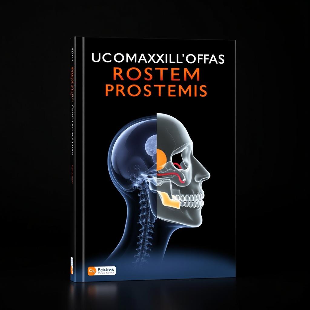 A professional and impactful book cover for a bucomaxillofacial prosthesis, reflecting the complexity and importance of facial rehabilitation