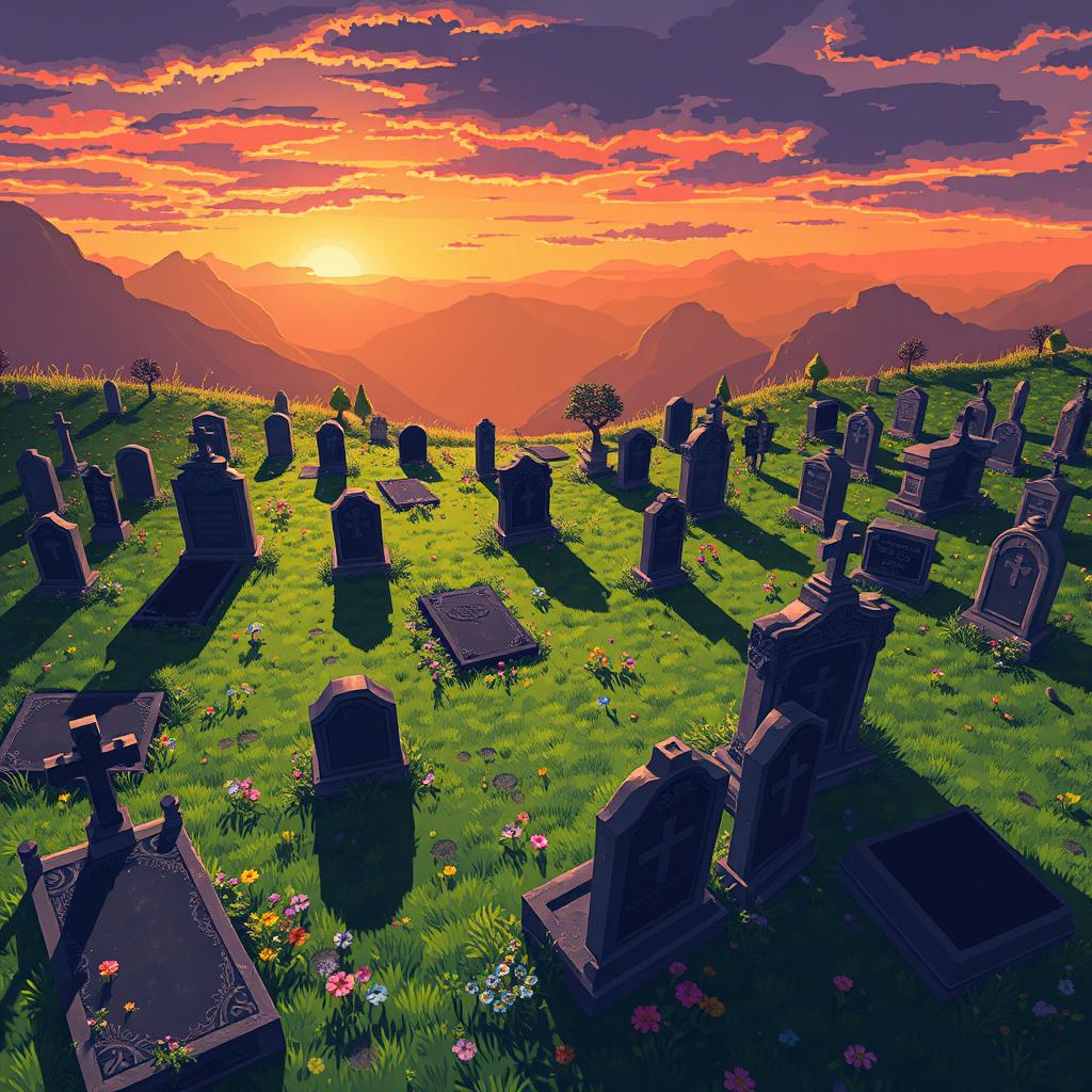 Stunning Pixel Art Graveyard Scene