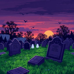 Elevated Graveyard Vista | Captivating Pixel Art Scene
