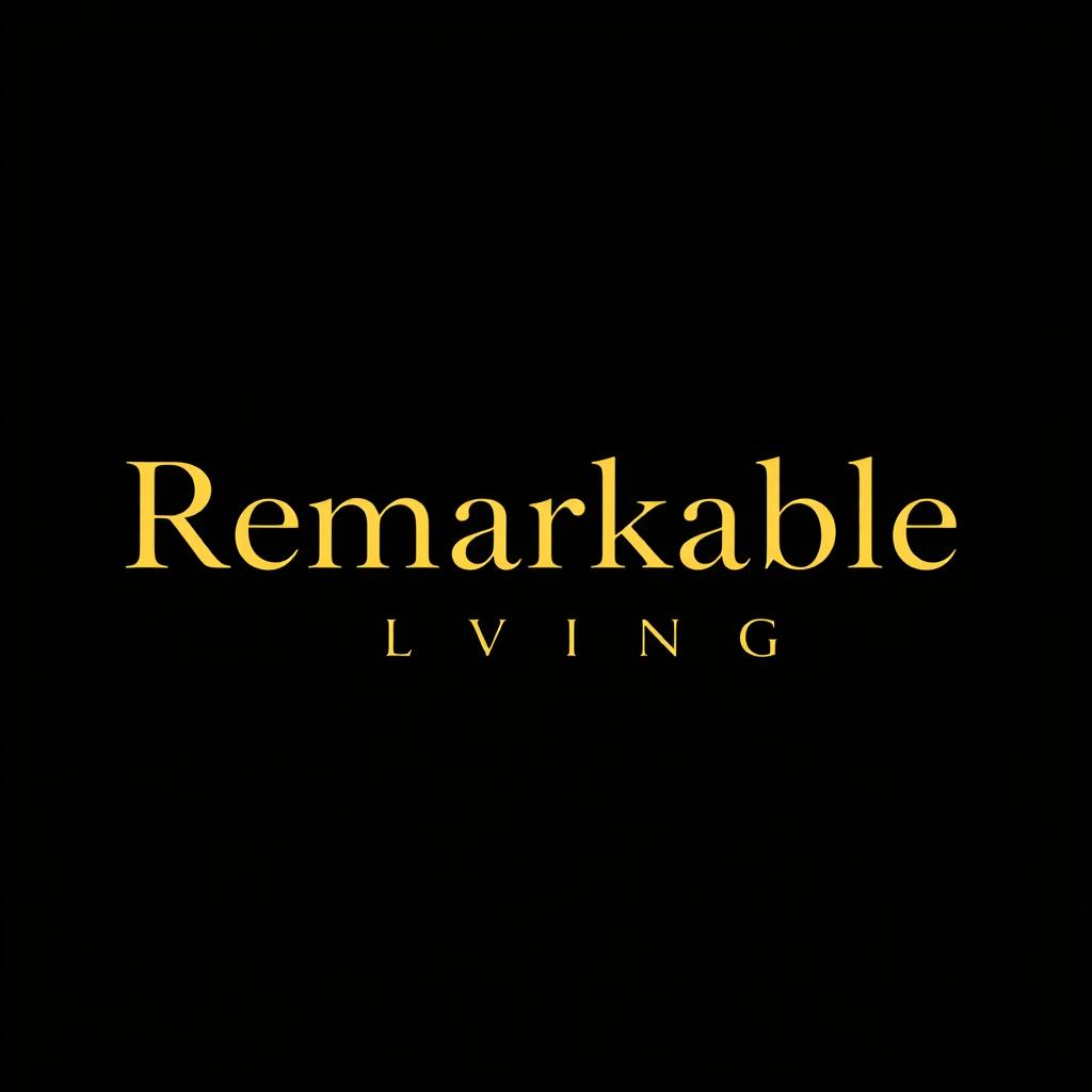 A simple yet luxurious wordmark style logo for 'Remarkable Living'