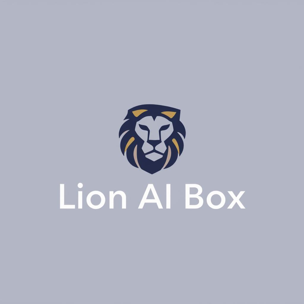 A professional logo design for 'Lion AI Box', featuring a clean, modern, and memorable style