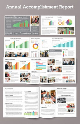 A detailed annual accomplishment report for an Extension Office displaying various achievements over the year