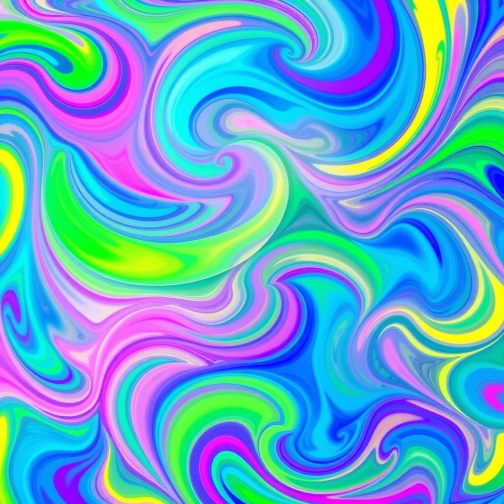 A vibrant and colorful abstract background filled with swirling patterns of blue, pink, green, and yellow