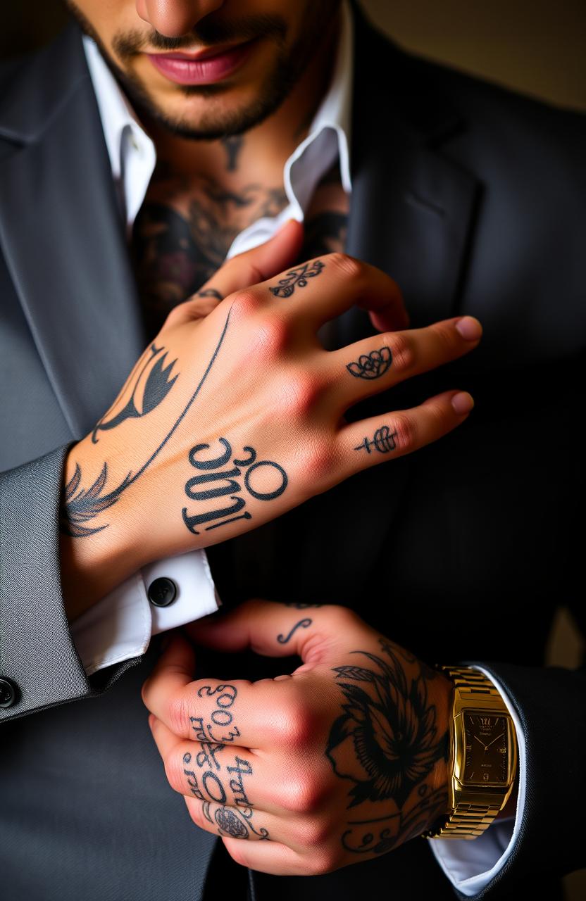 A stylish man in a formal suit, only his torso is visible