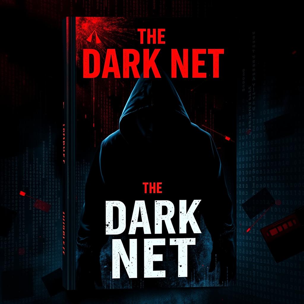 A dark and suspenseful book cover for 'The Dark Net'