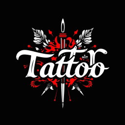 A modern and stylish logo for a tattoo studio featuring the text 'HTB Tattoo' prominently integrated into the design