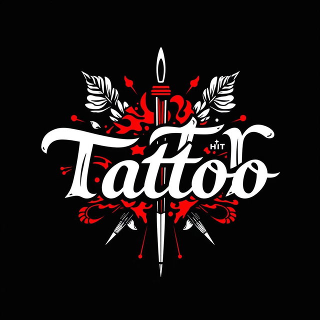 A modern and stylish logo for a tattoo studio featuring the text 'HTB Tattoo' prominently integrated into the design