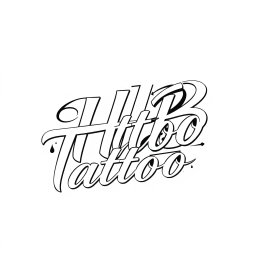 A modern and artistic logo design for a tattoo studio featuring the words 'HTB Tattoo' elegantly integrated into the design