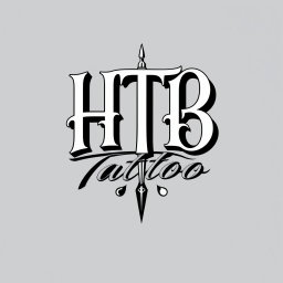A modern and artistic logo design for a tattoo studio featuring the words 'HTB Tattoo' elegantly integrated into the design