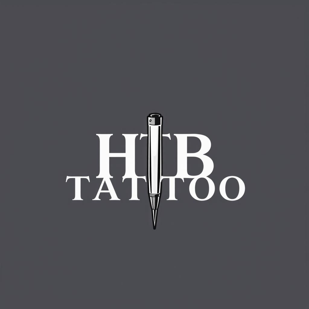 A logo design for a tattoo studio featuring the words 'HTB Tattoo' artistically integrated into the design