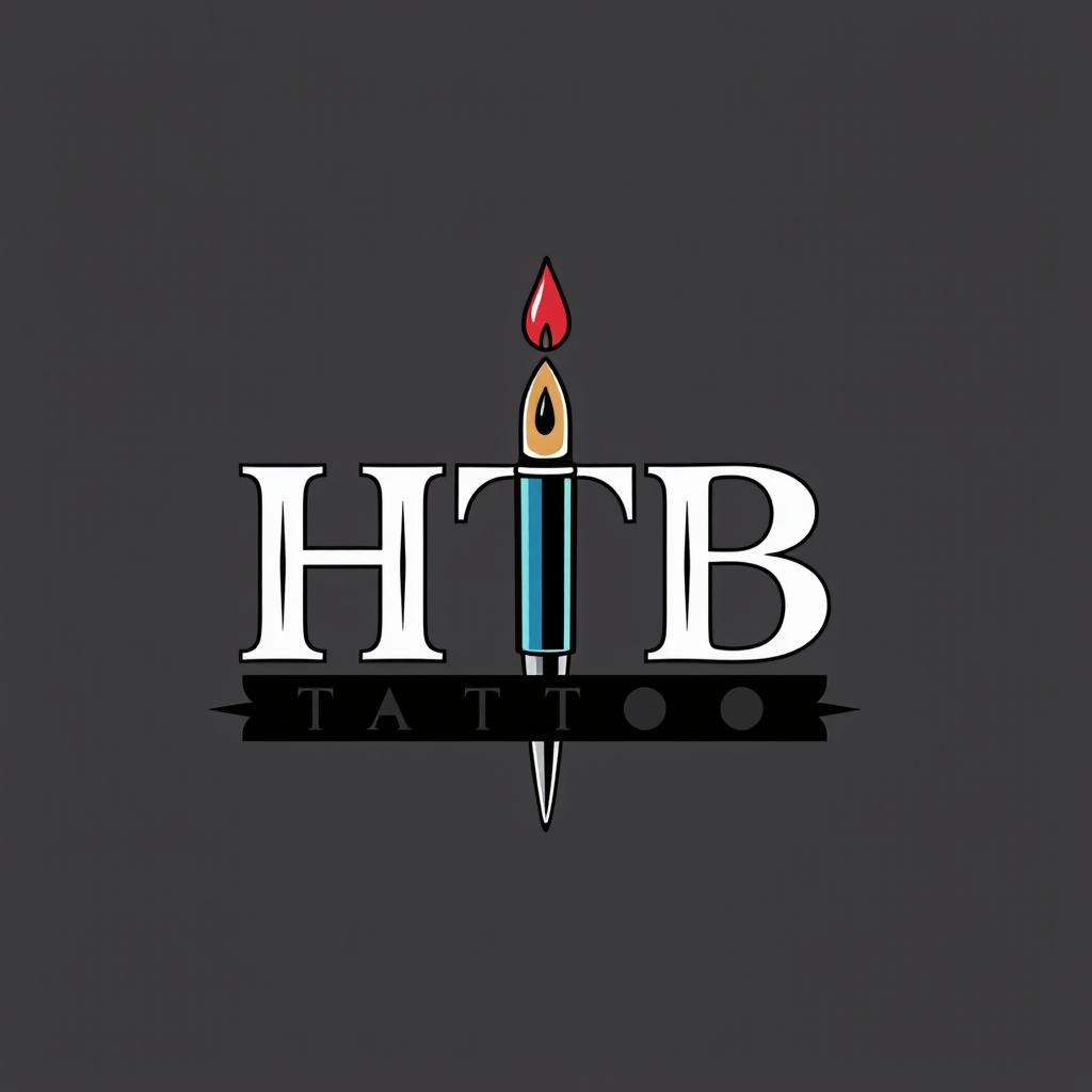 A logo design for a tattoo studio featuring the words 'HTB Tattoo' incorporated elegantly into the design
