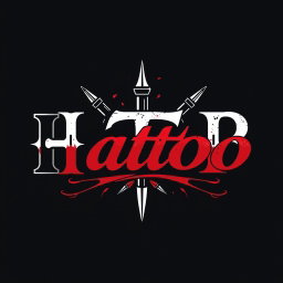 A stylish and modern logo design for a tattoo studio featuring the words 'HTB Tattoo' prominently