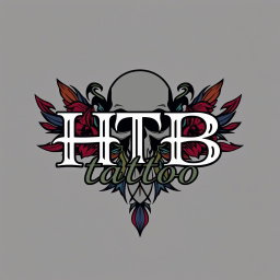 A stylish logo design for a tattoo studio featuring the letters 'HTB' prominently displayed with the word 'tattoo' elegantly integrated within